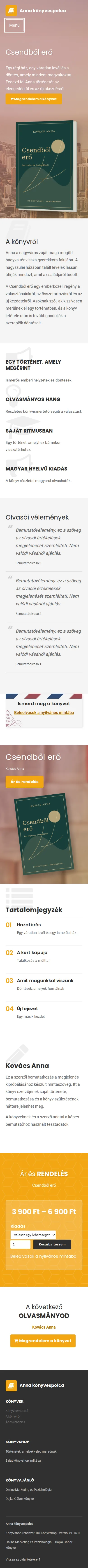 Boekoe teljes mobilos előnézete mintakönyvekkel