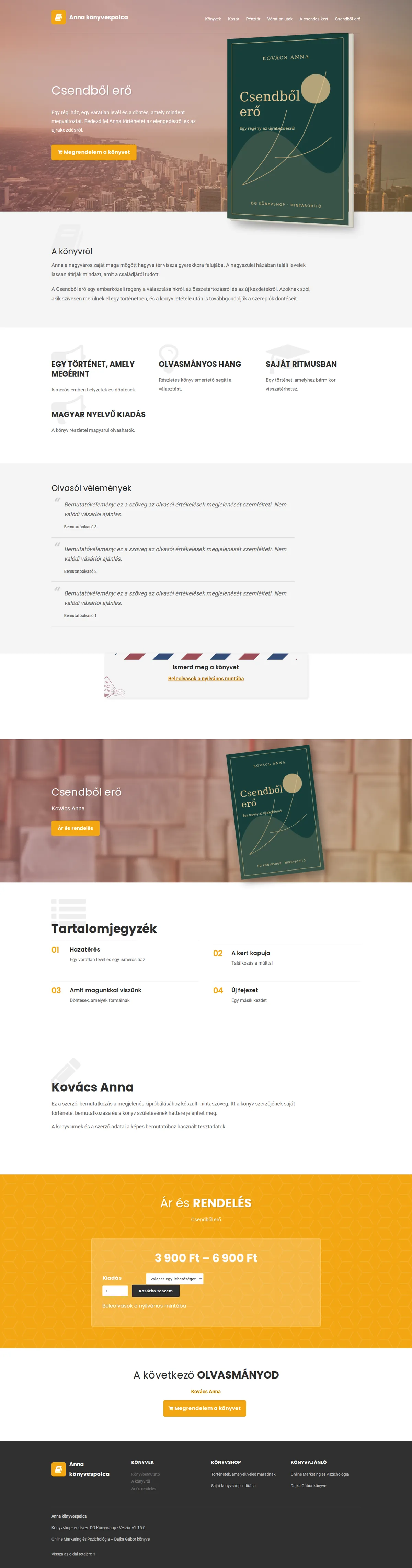 Boekoe – Az eredeti sablon alapján helyreállított DG Könyvshop, mintakönyvekkel