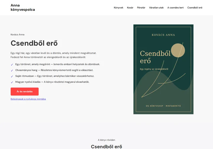 BookHunt – Az eredeti sablon alapján helyreállított DG Könyvshop, mintakönyvekkel
