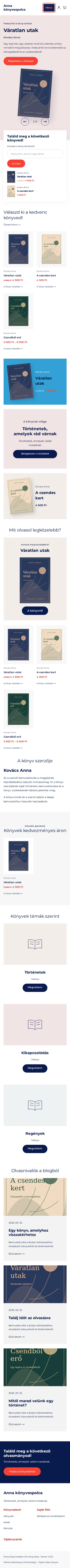 Booksque teljes mobilos előnézete mintakönyvekkel