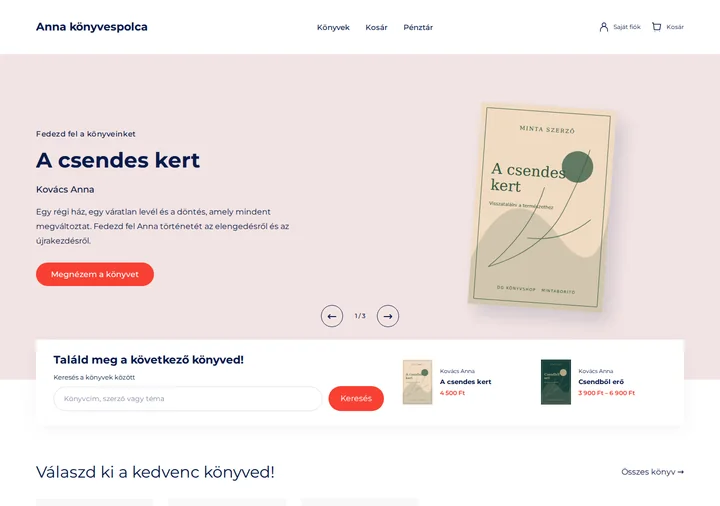 Booksque – Az eredeti sablon alapján kialakított DG Könyvshop, bemutató tartalommal