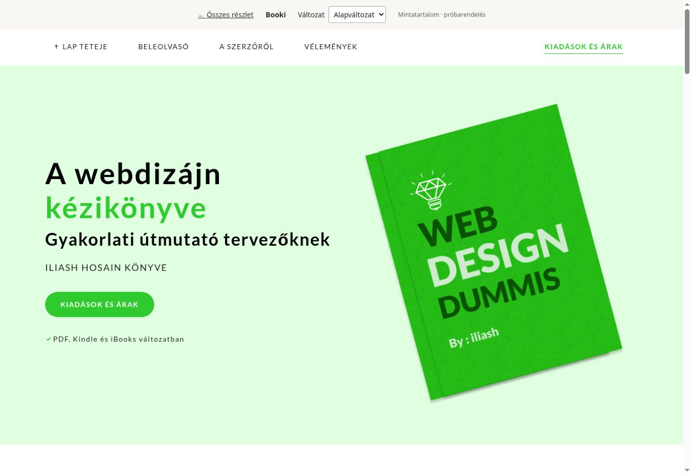 Booki – A teljes eredeti dizájn képernyőképe